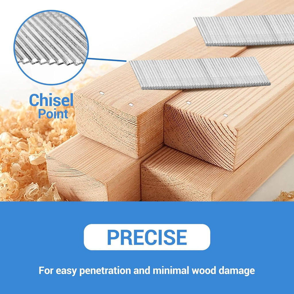 meite 16 Gauge 20 Degree Angled Finish Nails 2 Inch Leg Galvanized No-rust Finishing Nails for Finish Nailer Gun - Cabinet Crown Baseboard 10,000PCS