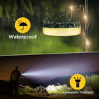 OGERY Camping String Lights, 4 in 1 Quick Storage 32.8FT Rechargeable Tent Lights String with 8 Lighting Modes, Hanging Waterproof Portable LED Lamp for Outdoor Patio Awning Garden Camping Essentials