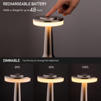 O’Bright Portable LED Table Lamp with Touch Sensor, 3-Levels Brightness, Rechargeable Battery Up to 48 Hours Usage, Night Light for Kids Nursery, Nightstand Lamp, Bedside Lamp (Silver)