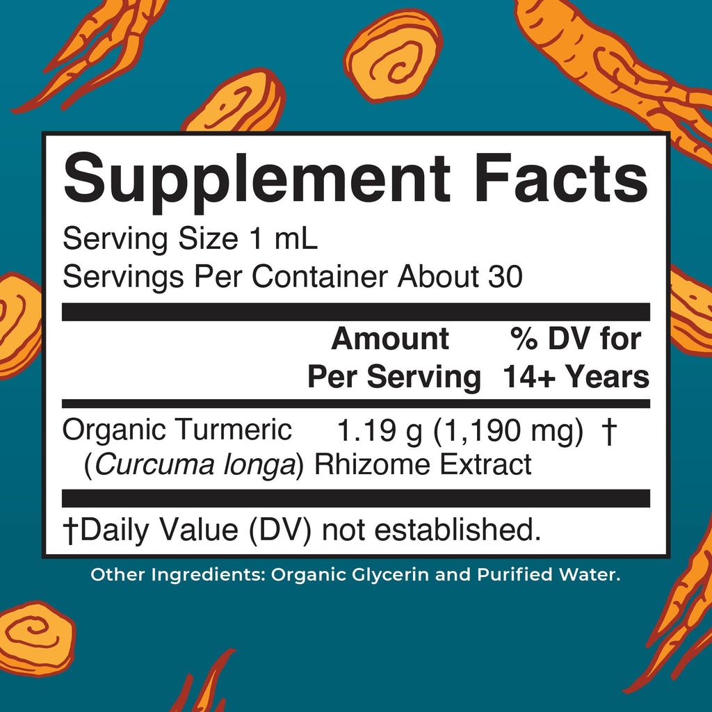 MaryRuth Organics Organic Turmeric Liquid Extract | Sugar Free | USDA Organic | Organic Turmeric Supplement | Non-GMO | Gluten Free | Vegan | Alcohol-Free Tincture | 1 Fl Oz