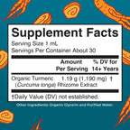MaryRuth Organics Organic Turmeric Liquid Extract | Sugar Free | USDA Organic | Organic Turmeric Supplement | Non-GMO | Gluten Free | Vegan | Alcohol-Free Tincture | 1 Fl Oz