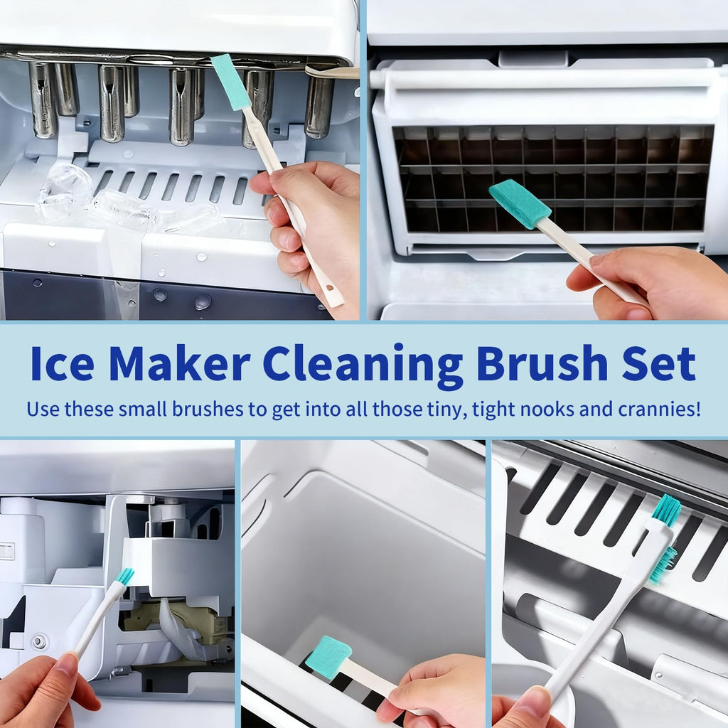 STREALE Ice Machine Cleaner Kit - 30Pack Ice Maker Cleaner Tablets - 10Pcs Pipe & Crevice Brush Set - Commercial & Portable Countertop Icemaker Cleaning Solution