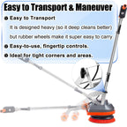 HHQ Commercial Floor Scrubber Machine, 13" Heavy Duty Orbital Floor Cleaner Buffer and Polisher- Deep Cleaning Hard Floors and Carpets with Ease, 3 Brushes & 3 Cleaning Pads, Orb-6