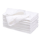 Ramanta Home White Coth Dinner Napkin Set of 12 Premium Cotton 20X20 Inch Oversized Linen Flax Lace Soft & Durable Washable Ideal for Everyday Use Parties Thanksgiving Christmas Halloween