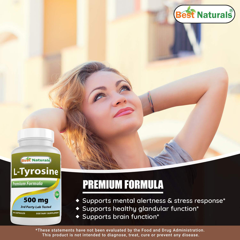 Best Naturals L-Tyrosine 500 mg 90 Capsules (90 Count (Pack of 3))