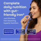 EZ Melts Multivitamin + Iron - Daily Multivitamin for Women & Men - Supports Healthy Energy Levels & Antioxidant Protection - Non-GMO & Vegan - Tropical Cherry - 120 Dissolvable Tablets (60 Servings)