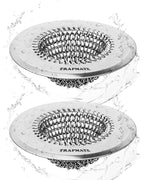 TRAPMATE 2 Pcs Kitchen Sink Drain Strainer, Stainless Steel Sink Strainer Basket with Easy Clean & Anti-Clog, Fits Garbage Disposal, Dishwasher Safe, Single & Double Bowl Sinks (Patented Product)