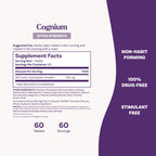 Natrol Cognium Memory Extra Strength, Brain Health Supplements for Adults, Brain Memory Supplements, Enhances Mental Agility in Healthy Adults, 60 Tablets, Up to a 30 Day Supply