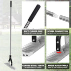 YEELOR Thatch Rake with 15‑inch Rake Head and Long Handle