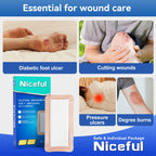 Niceful Silicone Super Absorbent Wound Dressing - 4"×8" Large Absorbant Bandages with Adhesive Borders, FSA HSA Eligible, Wound Care Dressings for Bed Sores Leg Ulcers