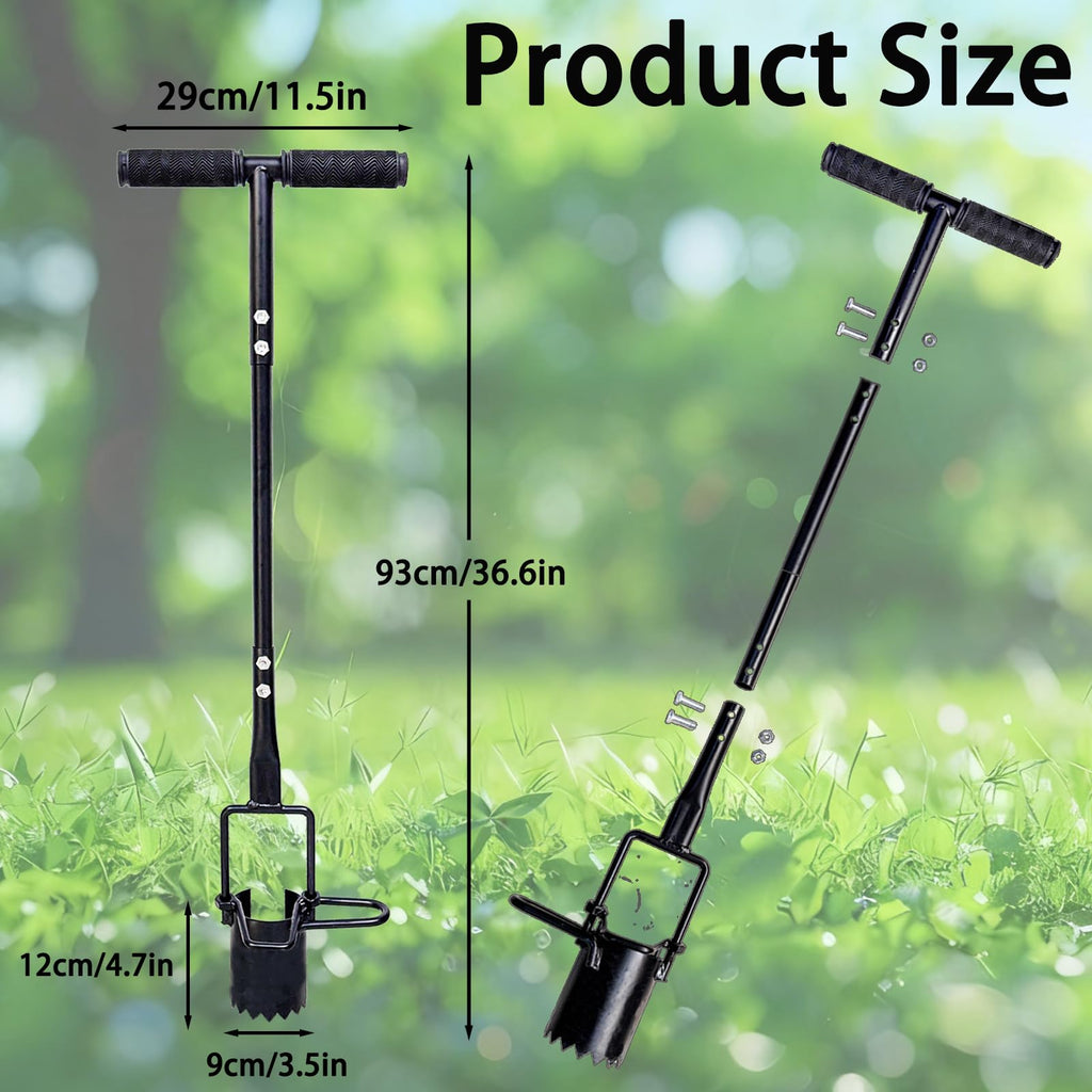 Bulb Planter Tool Long Handle,Soil Sampler Lawn Aerator with Soft Grip,Serrated Base Gardening Bulb Transplanter,Heavy Duty Sod Plugger for Digging Holes to Plant Daffodils,Tulips, Iris