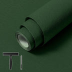 Abyssaly Green Wallpaper Peel and Stick 15.7" x 393.7" Silk Embossed Green Contact Paper for Cabinets Removable Self Adhesive Textured Wallpaper Covering for Bedroom with Scraper, Paper Cutter
