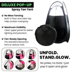 KobbTan Large Deluxe Spray Tan Tent – Pop Up Tent Portable Tanning Booth with Carry Case – Clear Window for Perfect Spray Tanning – Extraction Fan Opening – Easy Clean Spray Tan for Home & Salon