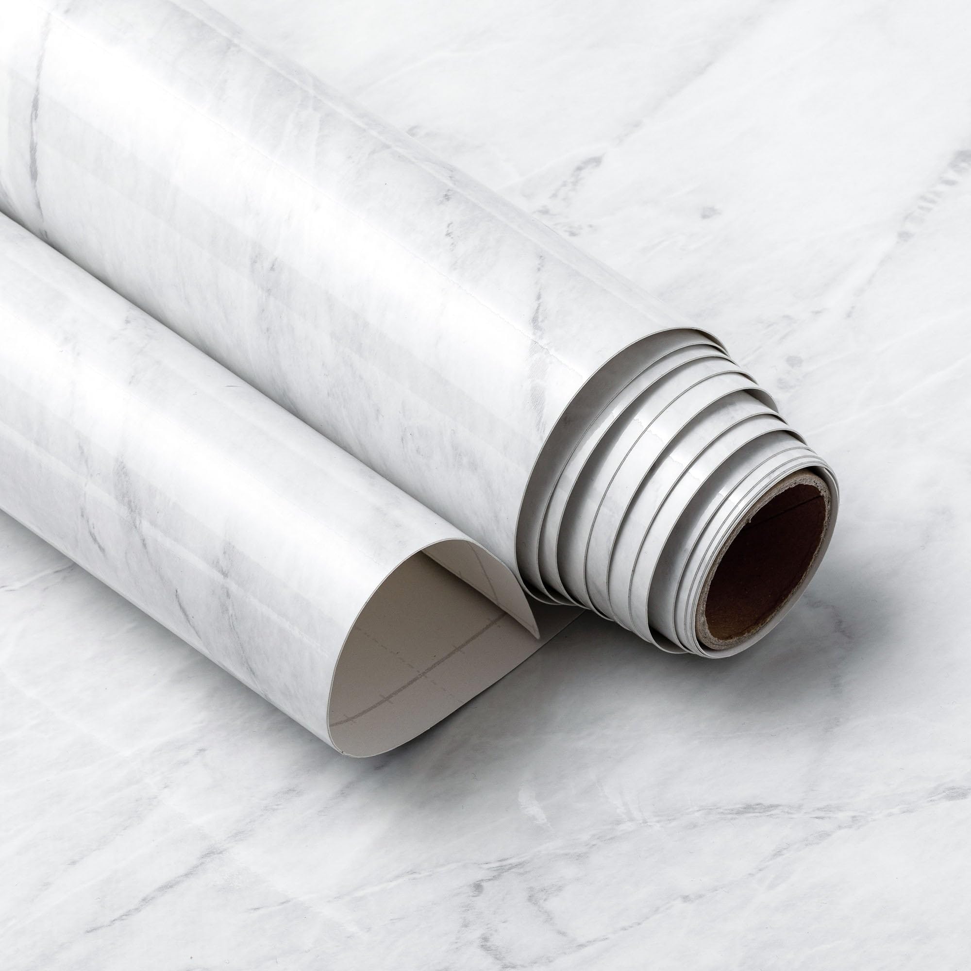 Very Berry Sticker Marble Contact Paper (White, 24" x 78", 1 Pack) Premium Peel and Stick Wallpaper for Countertop, Bathroom Vanities & Cabinets, Renter Friendly, Waterproof Vinyl