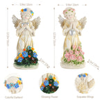 Kssiaz Angel Garden Statue 2Pcs,Love Heart Solar Decor with Warm Light