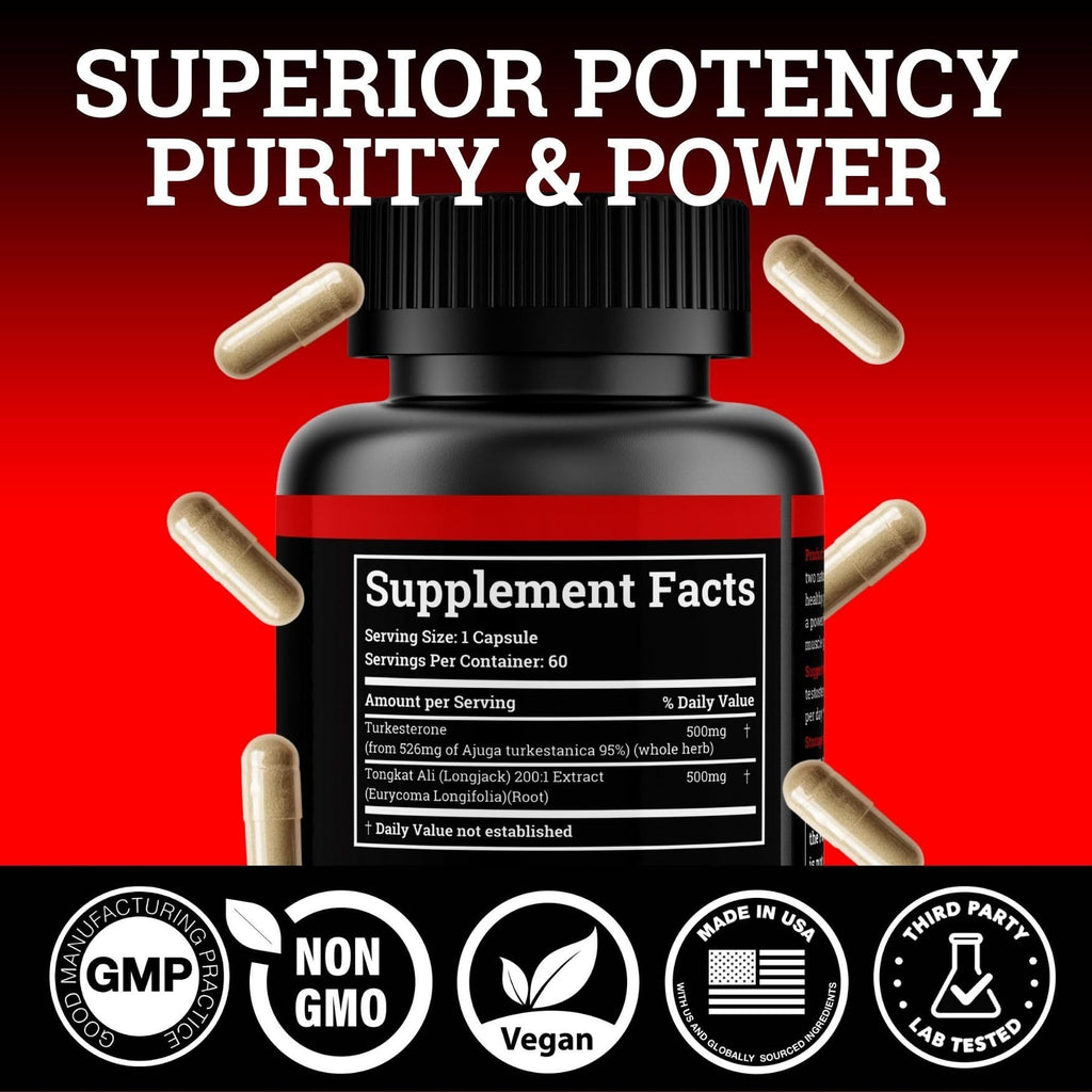 Black Forest Turkesterone Tongkat Ali Supplement 1000mg per Serving (Max Purity 95%) Turkesterone Supplement for Men (Tongkat Ali for Men Longjack 200:1) Similar to Tongkat Ali Fadogia Agrestis