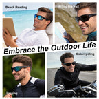 Missfive 2-Pack Mens Go-To Bifocal Sunglasses with Readers Built In, Resilient Temple Comfort-Fit Sport Wrap Around Frame & UV400 Protection, Driving & Reading Glasses for Outdoor +2.5