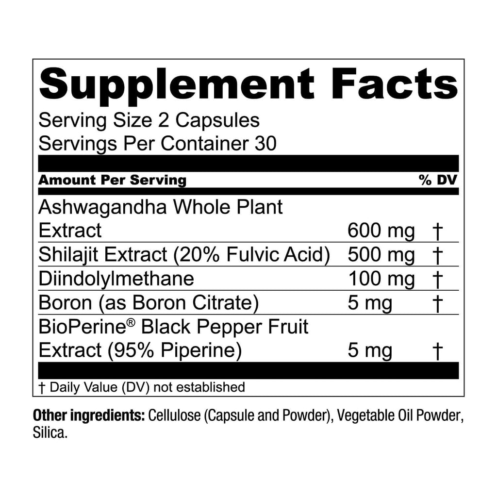 Essential Elements T-Hero - Daily Testosterone Support for Men - Promotes Vitality & Drive - with Ashwagandha, Shilajit, Boron, DIM - 60 Count - 30 Servings