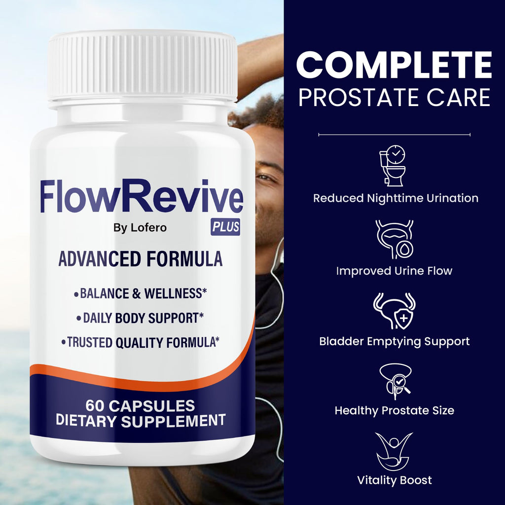 (2 Pack) Flow Revive Capsules, FlowRevive Pills Advanced Premium Prostate Supplement Health Support Formula Vitamins for Men Urinary Function, Comfort, Flow & Balance All Natural Ingredients (120 ct)