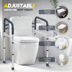 Lianjindun Toilet Safety Rails, Folding & Portable Bathroom Toilet Handles for Elderly, Seniors, Handicap & Disabled, Adjustable Toilet Safety Frame Fit Any Toilets (350 LB)