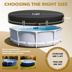 ZhenXingCheng 10 FT Round Pool Covers for Above Ground Pools, 500D Pool Solar Cover with Fast Tightening Ratchet, Stock Pool Tank Cover Ideal for Waterproof Dustproof Windproof
