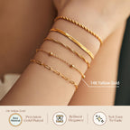 adoyi Gold Bracelets for Women, 14K Gold Plated Stackable Bracelet Stack Set Adjustable Charm Paperclip Chain Cuban Link Layered Waterproof Jewelry Sets Gifts for Womens 6.5 Inch