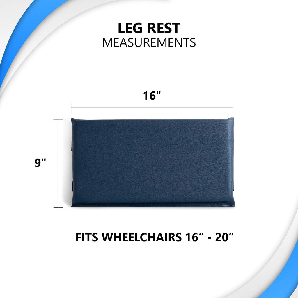 NYOrtho Wheelchair Leg Rest Pad – Cushioned Calf Support & Lower Leg Stabilizer – Non-Slip Vinyl Wheelchair Accessory with Quick-Release Straps, Easy to Clean, Pressure Relief – 16x9 in - Made in USA