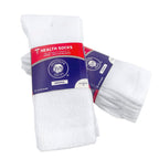 12 Pairs of Cotton Diabetic Neuropathy Crew Socks (10-13, Fits Mens shoe size 9-12, White)