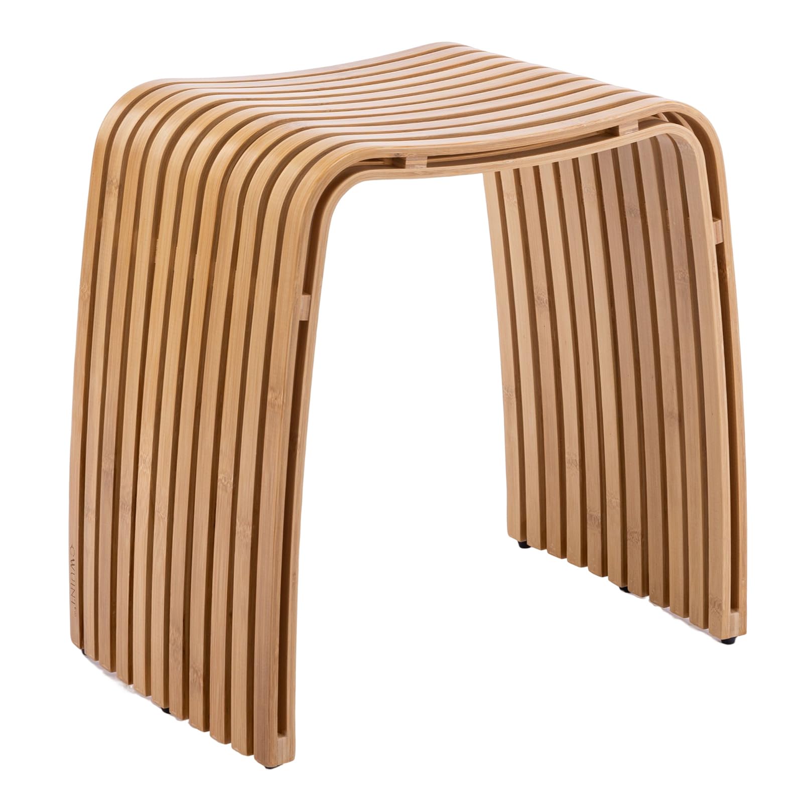 Bamboo Shower Bench, Non-Slip Shower Stool & 286 lbs, Waterproof Bathroom Stool Spa Bath Seat, Natural Bamboo Stool, Suitable for Multiple Settings: Bathroom, Bedroom, Dining room and Living room