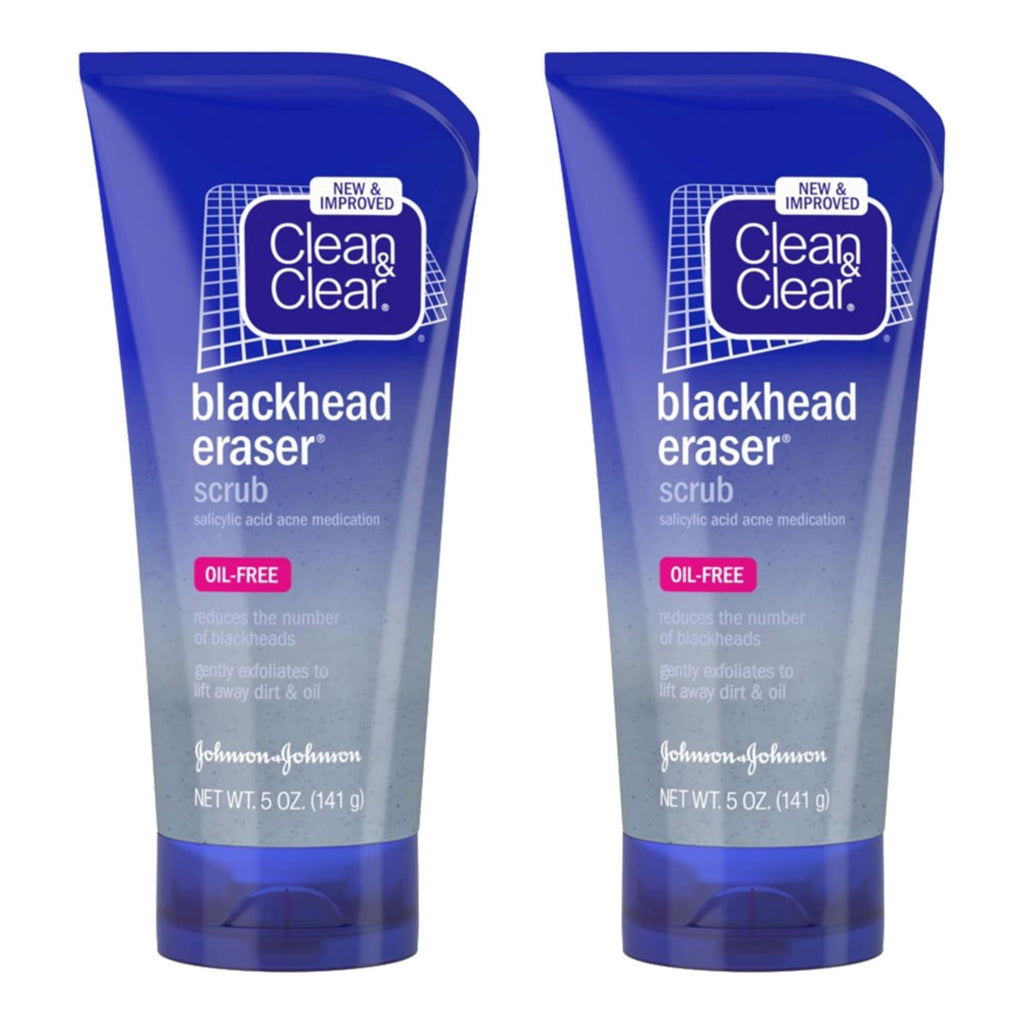 Clean & Clear Blackhead Eraser Facial Scrub with 2% Salicylic Acid, Acne-Prone Face Wash for Daily Exfoliation, Oil-Free Face Scrub to Remove Blackheads, Dirt, and Oil, 5 Fl. oz