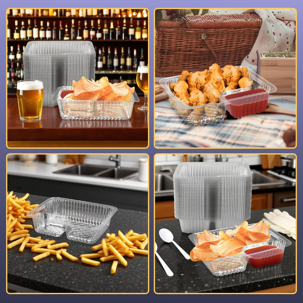 zandfelo 100 Pcs 12oz 6.5''x5'' Plastic Nacho Trays