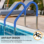 Pool Handrail Cover, 4 Feet Swimming Pool Hand Railing Covers with Zipper Slip Resistant Anti-Scald Safety Rail Grip Handles Sleeve for Swimming Pools Inground Ladder Hand Rail Grips-Blue