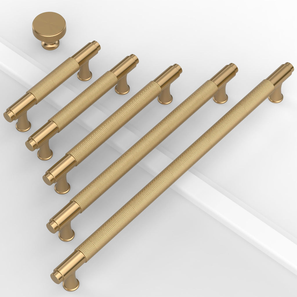 Coinkoly Champagne Bronze Knurled Cabinet Knobs Round Drawer Pulls 10 Pack