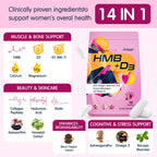Zaigon HMB Supplements for Women | Vitamin D3 K2, Ashwagandha, Magnesium, Omega 3, Collagen, Biotin, Hyaluronic Acid, Astaxanthin, Calcium | Skin Care, Muscle, Bone & Brain Support | 180 Capsules