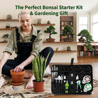 Bonsai Tools Set, 20-Piece Bonsai Tools Set with Waterproof Repotting Mat, Pruning Shears, Scissors & Training Wire - Indoor Gardening Starter Gifts for Women, Men & Beginners