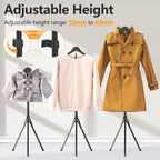 Adjustable Shirt Display Stand 32-63 Inch, Foldable Clothing Display Stand Mannequin Torso for Retail Vendors, Multi-Use Steamer Rack Stand for Cap Gown Graduation Clothes Garment