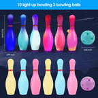 Zloveleexr Light Up Bowling Set, Glow in The Dark Bowling Pins,