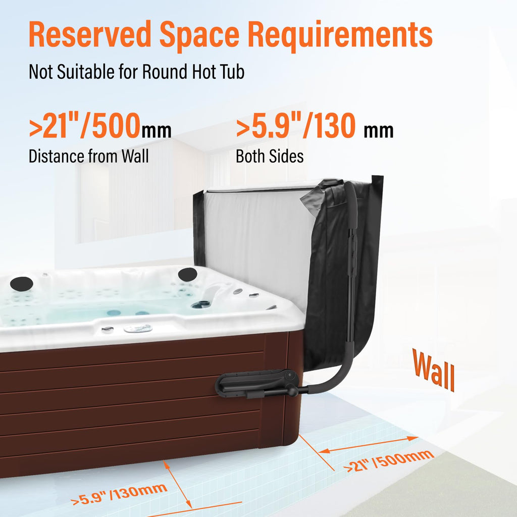 Cover Lifter, Hot Tub Cover Lifter,Pivot Top Mount Spa & Hot Tub Cover Lift Removal System Reinforced Brackets with 3 Hook Towel Rack,Fit for Most Spa Hot Tubs,Hot Tub Width Below 96"