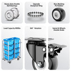 2 Inch Caster Wheels Set of 4, Heavy Duty Casters with Brake, No Noise Locking Swivel Casters with Polyurethane (PU) Wheels, Caster Wheel for Cart, Furniture and Workbench (Two Hardware Include)