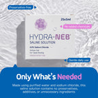 Hydra-Neb 0.9% Saline Solution for Nasal Irrigation & Moisturizing of The Airways - Sodium Chloride Nose Cleanse Adults and All Ages (125 ml)
