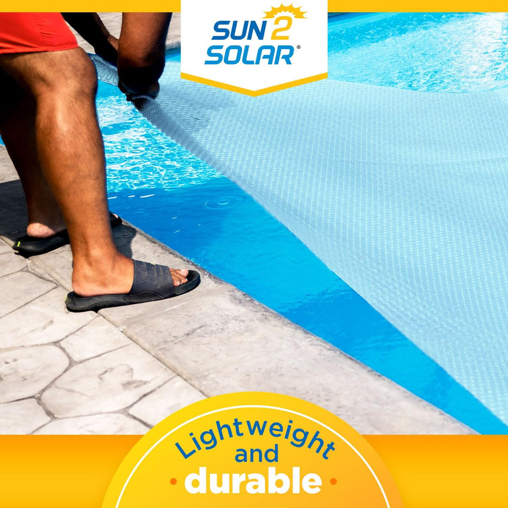Sun2Solar Clear 24 ft Round Pool Solar Cover | 12 Mil | Heat Retaining Blanket for Inground & Above Ground Swimming Pools | Sun's Energy Heats Pool | Bubble Heating Blankets | 1200 Series