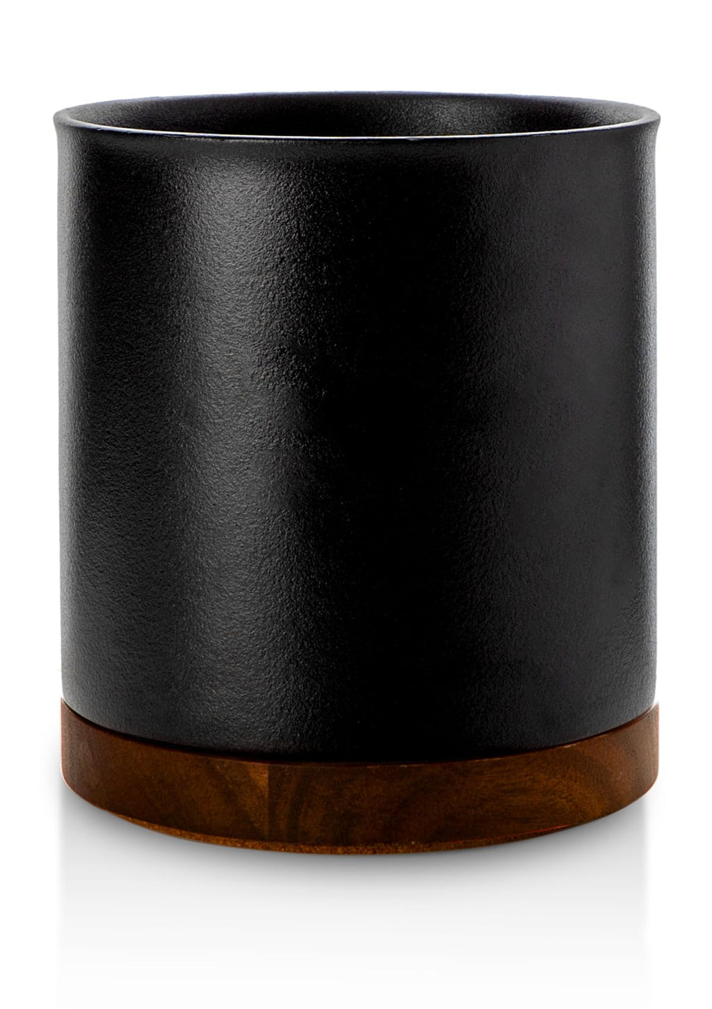 Ceramic Rotating Kitchen Utensil Holder for Countertop, 7.2'' Stone Black