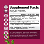 Maca Root Capsules for Women - Potent Herbal Supplement with Female Enhancing Blend of Red Yellow & Black Maca Root - Non-GMO Certified Vegan and Gluten-Free with No Artificial Colors - 120 Count
