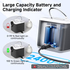 Portable Air Pump for Inflatables, 4.5kPa Mini Air Mattress Pump with Camping Light, 2400mAh Battery Rechargeable Air Pump for Pool Floats, Sleeping Pads, Swimming Ring, Vacuum Storage Bags, Black