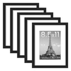 upsimples 8.5 by 11 Picture Frame, Gallery Wall Frames Set of 5, Black