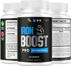 Iron Boost Pro Capsules - Official Iron Boost Pro Advanced Supplement Support - Maximum Strength, Natural IronBoost Pro for Overall Health & Wellness Reviews, 60 Capsules for 1 Month