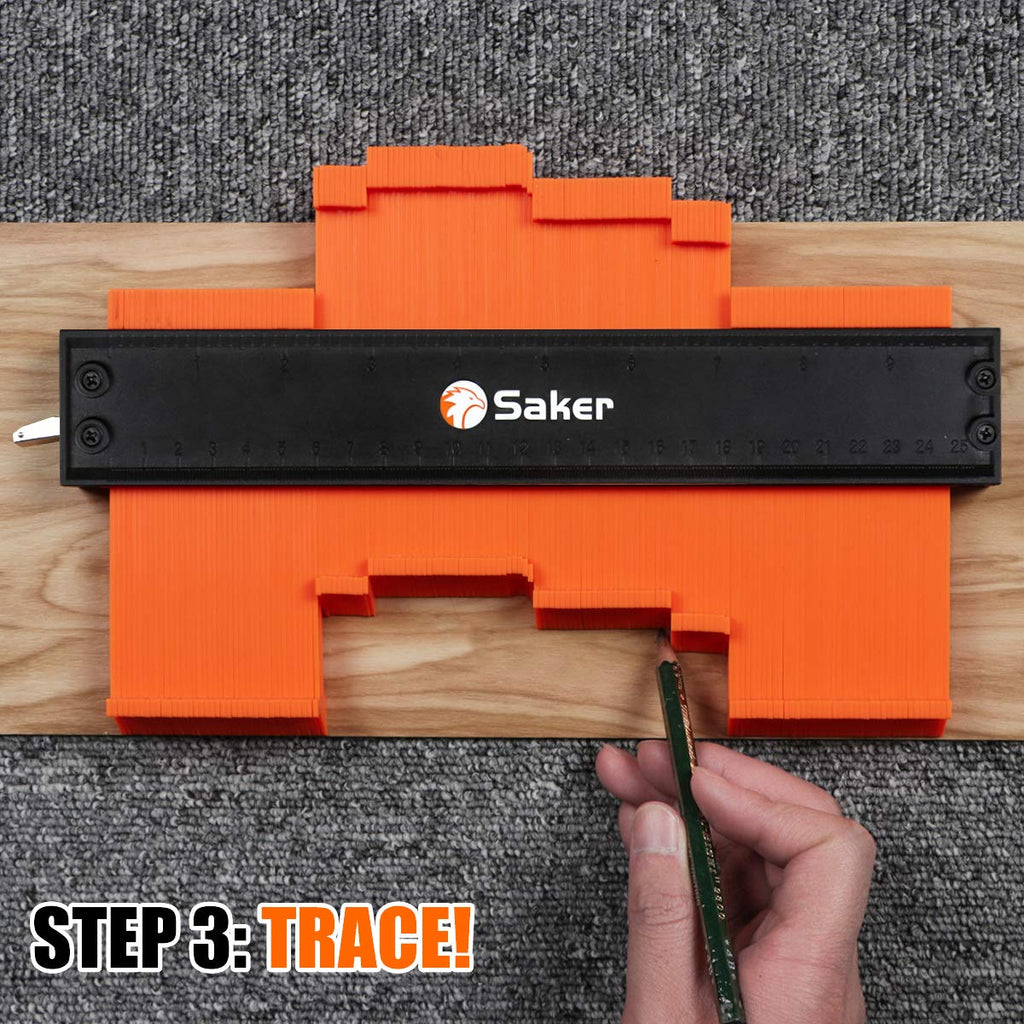 Saker Contour Gauge (10Inch) Profile Tool with Adjustable Lock,Fathers Day Gifts for Men Women Dad Boyfriend Husband-Precisely Copy Irregular Shape Duplicator-Cool Gadgets for Woodworking Tool Tracing