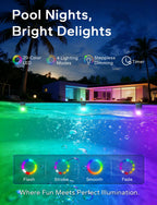 KARTOOSH Solar Pool Lights for Inground Pool - Upgraded Extendable 10000mAh Wireless Underwater LED Lights, 29 RGB Colors 4 Modes, Light Sensing with Timer, Remote Control, Waterproof Design