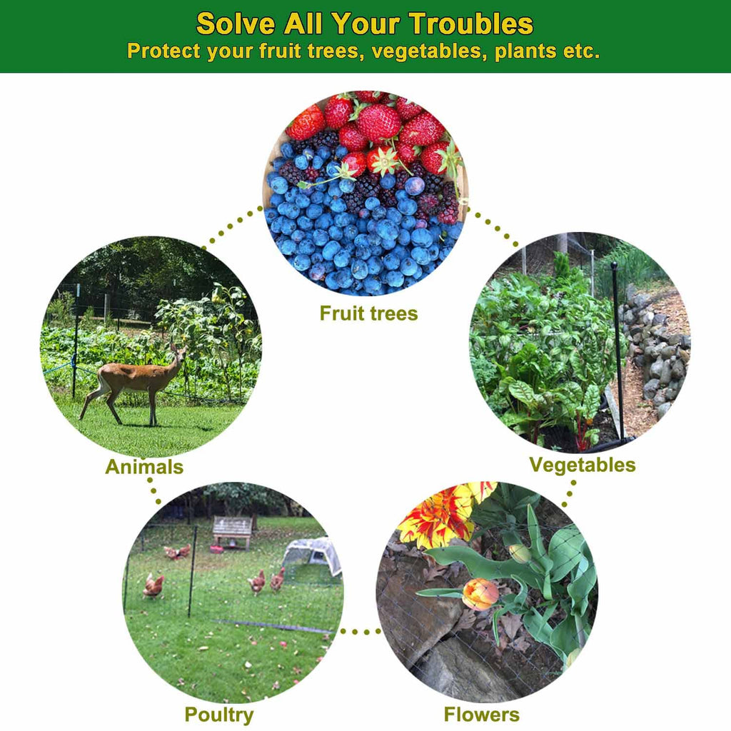 KLEWEE Bird Netting, 7.5 x 100 FT Heavy Garden Netting Deer Netting Fence