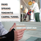 Copper Compression Advanced Wrist Brace - Copper Infused Adjustable Orthopedic Support Splint for Pain, Carpal Tunnel, Arthritis, Tennis Elbow, Tendinitis, RSI, Ganglion Cyst for Men Women Right S/M